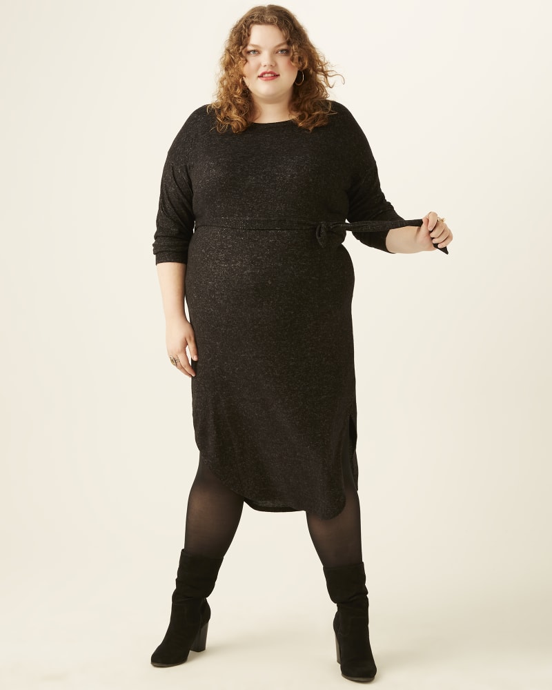 Plus size model wearing Jadis Tie-Waist Midi Dress by Molly&Isadora | Dia&Co | dia_product_style_image_id:171217